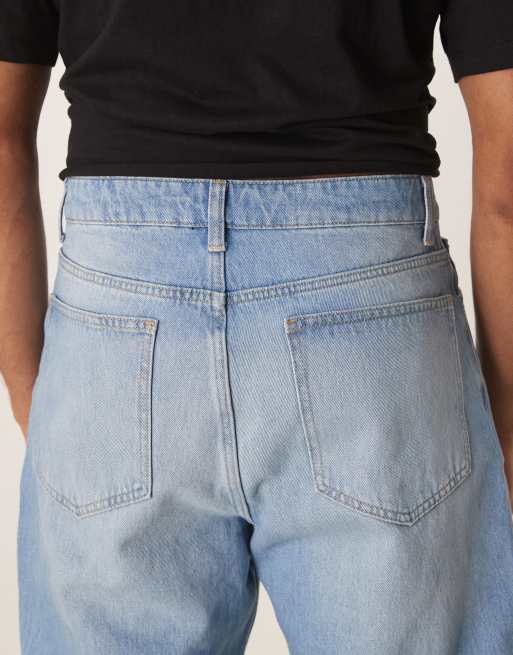 Reclaimed Vintage denim relaxed bootcut flare jeans in light blue bleach wash, 5 of 5