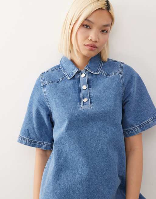 white christmas dresses Everlane Denim Shirtdress in Indigo, Size XXS main image 0