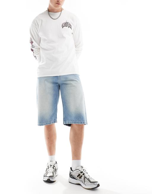 Reclaimed Vintage - Denimjorts i afbleget vask