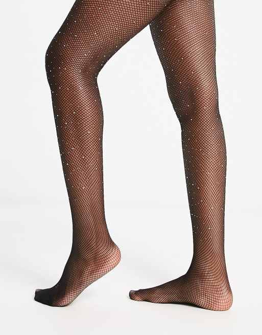 Black Diamante Fishnet Tights, Accessories