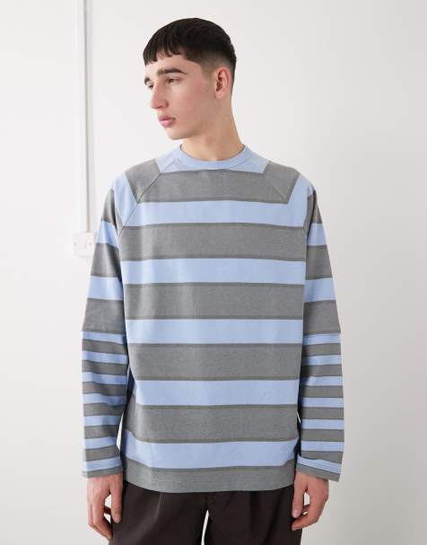 Reclaimed Vintage double layered t-shirt in blue stripe - view 1