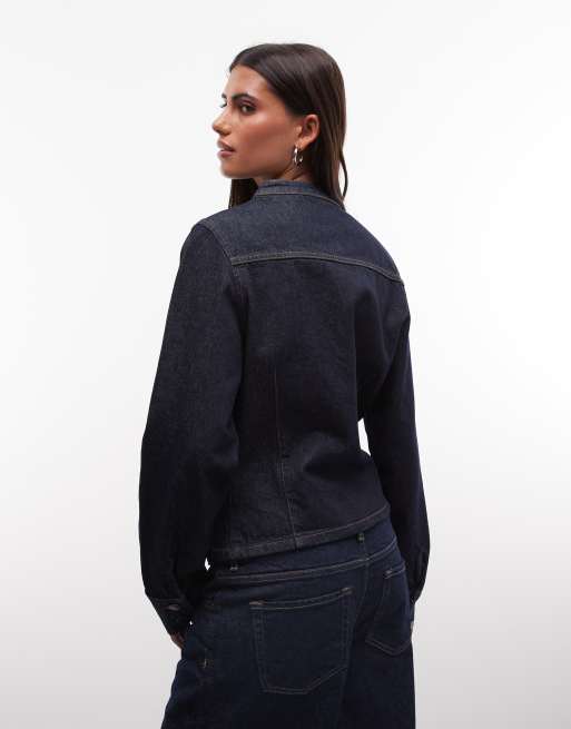 Reclaimed Vintage drummer boy-jacka i indigofärgad twill, 4 av 4
