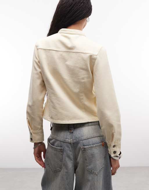 Reclaimed Vintage drummer boy jacket in ecru twill, 4 of 4