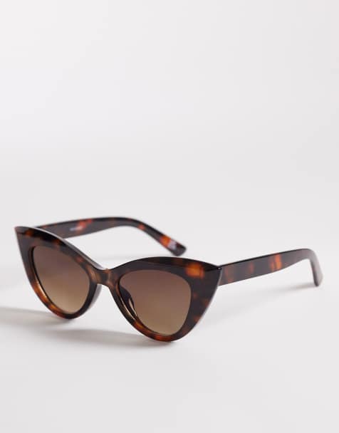 Reclaimed Vintage – Duże brązowe okulary przeciwsłoneczne typu kocie oczy - view 1