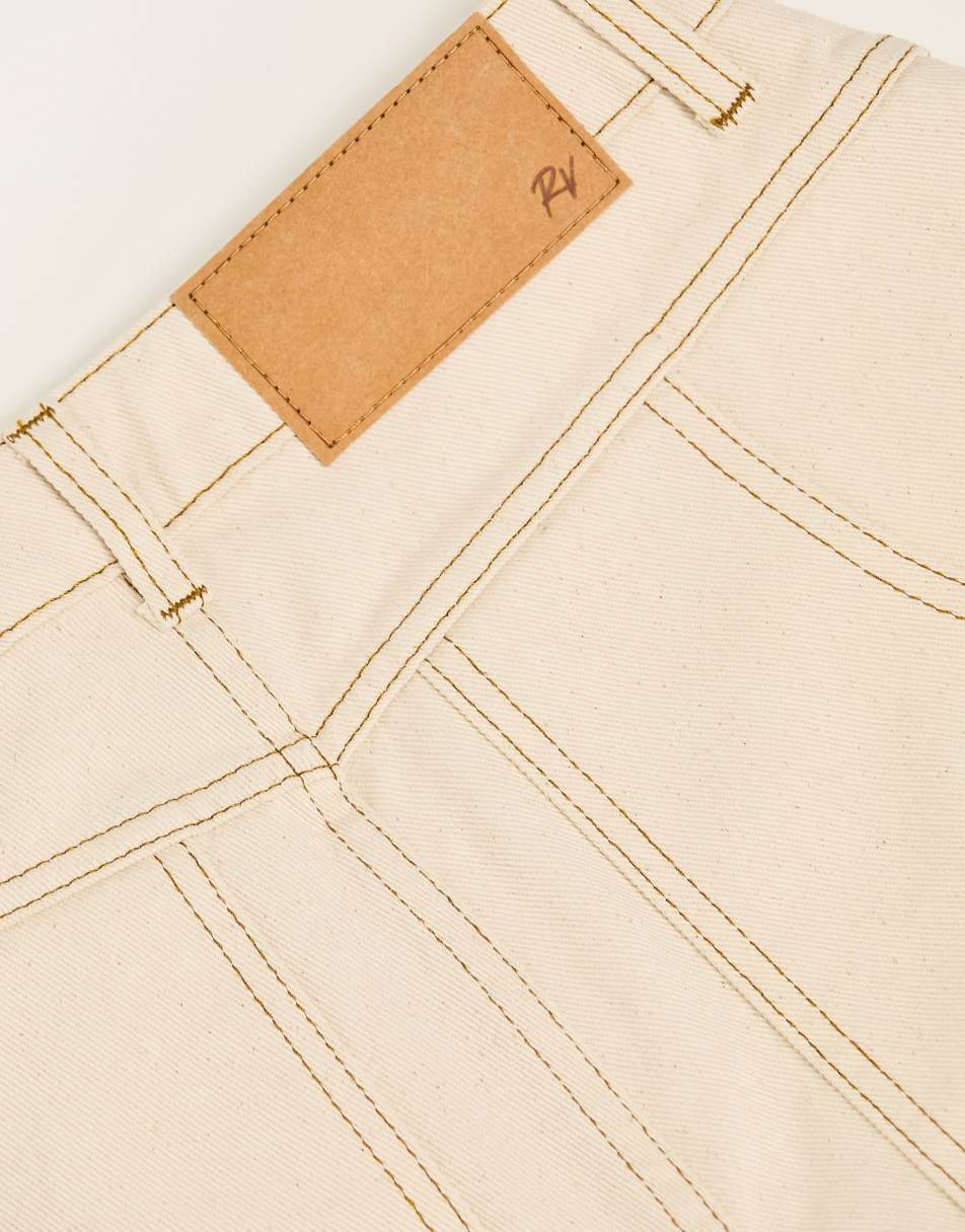 Reclaimed Vintage easy straight leg jeans in ivory 1