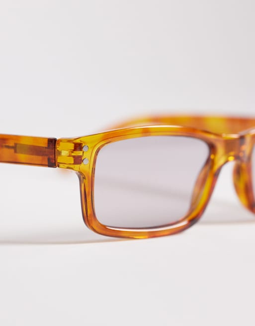 Reclaimed Vintage – Eckige Sonnenbrille in brauner Schildpattoptik mit grauen Gläsern, 2 von 3