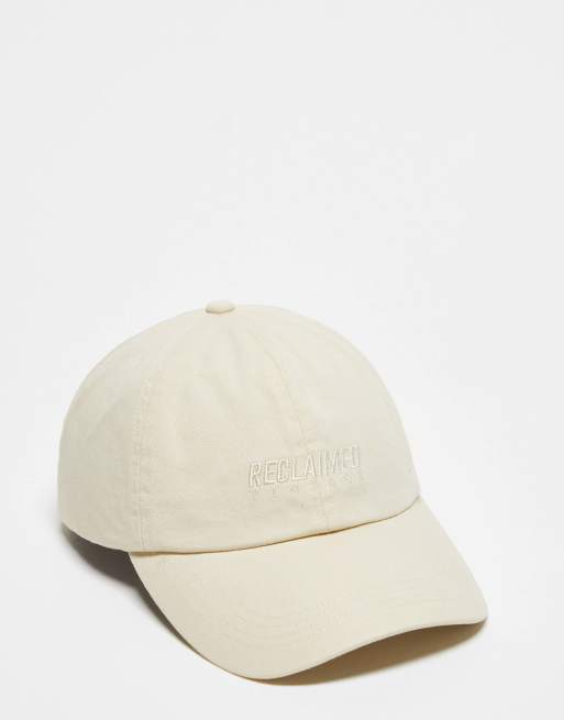 Reclaimed Vintage - Ecrufarvet unisex-kasket med logo