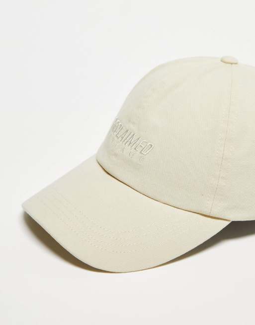 Reclaimed Vintage - Ecrufarvet unisex-kasket med logo, 4 af 4