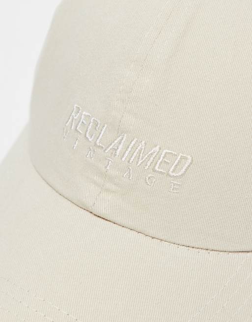 Reclaimed Vintage - Ecrufarvet unisex-kasket med logo, 2 af 3