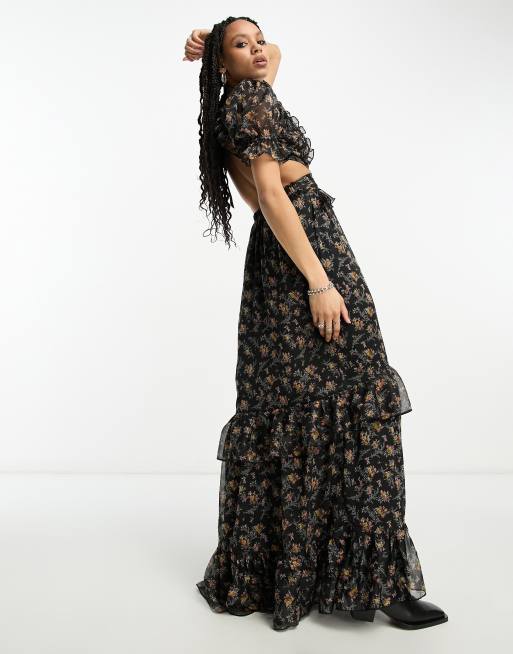 Reclaimed Vintage - Édition limitée - Robe longue volantée à fleurs