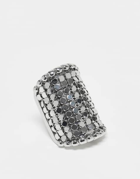 Reclaimed Vintage – Edycja limitowana – Pierścionek unisex z metalową siateczką w kolorze srebrnym - view 1