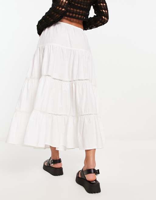 White midi skirt vintage on sale