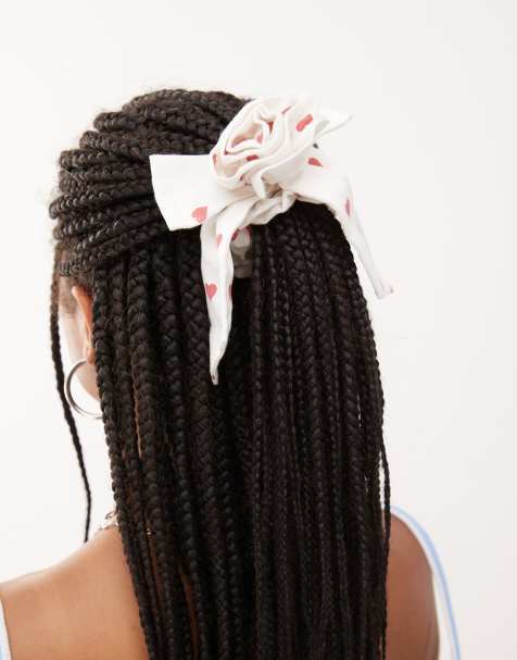 Reclaimed Vintage - Elastico per capelli con stampa di cuori rossi e fiore - view 1