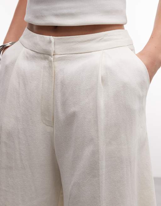 Reclaimed Vintage - Elegante short van linnenmix met lange pasvorm, 3 van 5