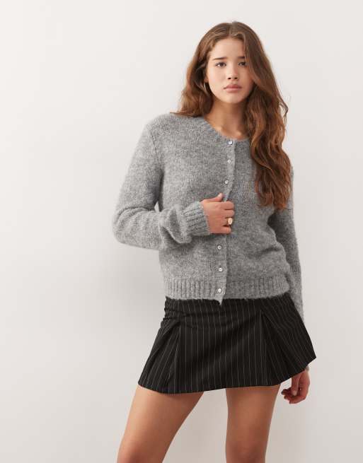 Reclaimed Vintage - Elegante skort in zwarte krijtstreep