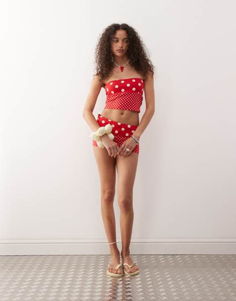 Reclaimed Vintage - Ensemble à pois variés - Rouge - view 1