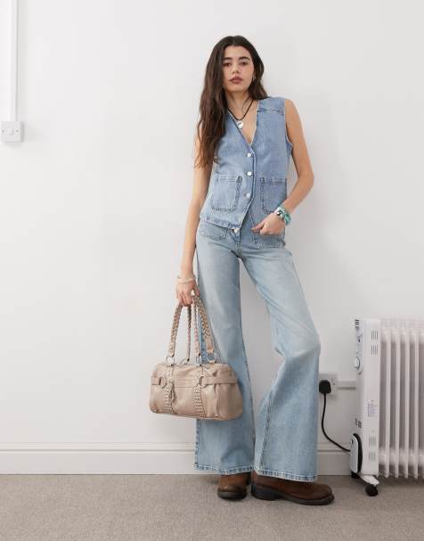 Reclaimed Vintage - Ensemble palazzo en denim style années 70 - Bleu - view 1