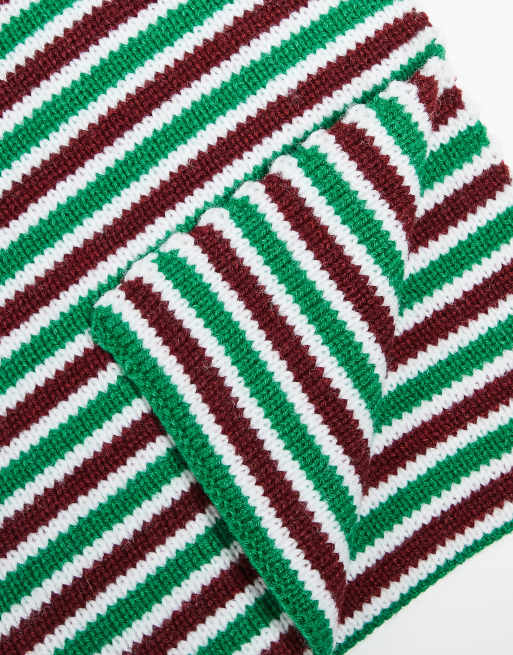 Reclaimed Vintage - Ensemble unisexe à rayures - Bordeaux et vert