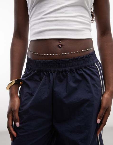 Reclaimed Vintage evil eye belly chain in gold tone - view 1