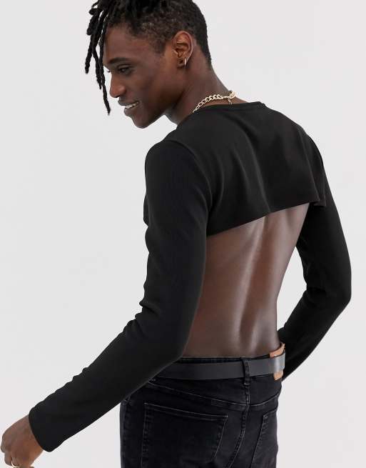 Men's Black Super Crop Top