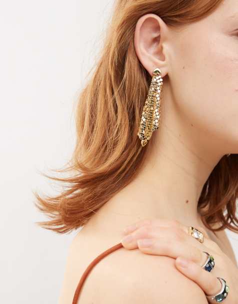 Reclaimed Vintage – Fächer-Ohrringe in Gold-Optik - view 1
