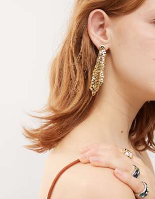 fan earrings in gold