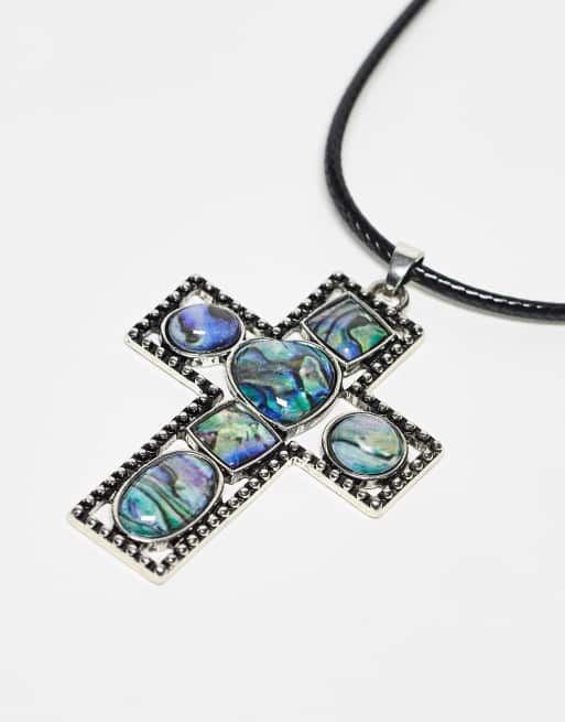 Abalone cross shop necklace