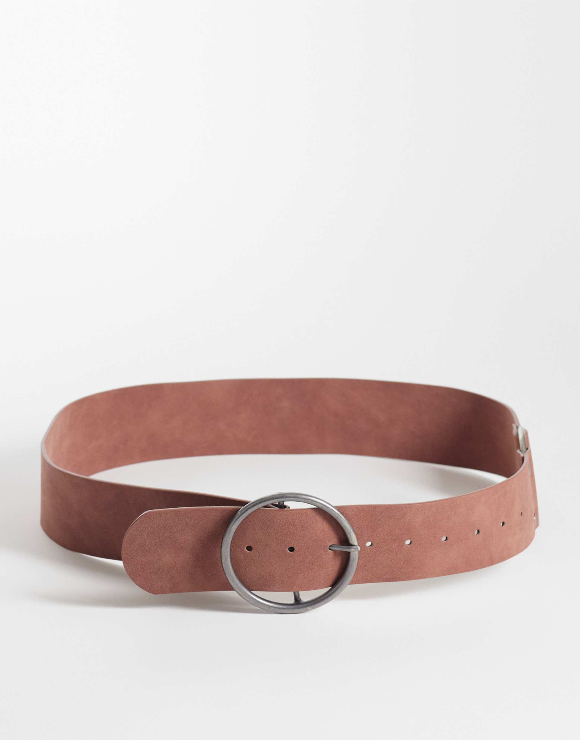 reclaimed vintage faux suede chunky belt in mauve