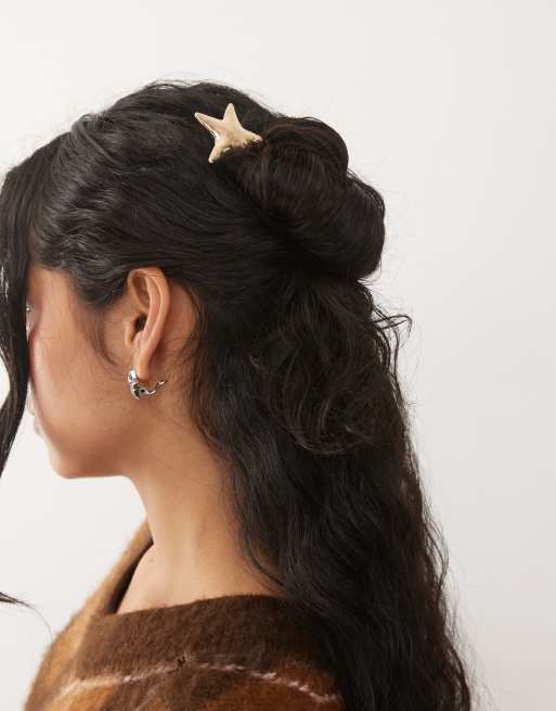 Reclaimed Vintage - Fermaglio per capelli alla francese oro con stella