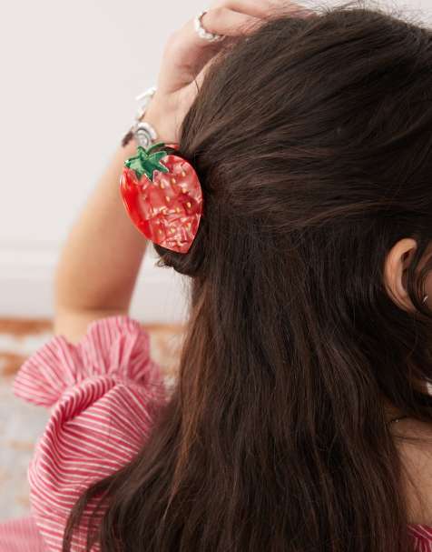 Reclaimed Vintage - Fermaglio per capelli rosso a forma di fragola - view 1