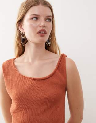 Reclaimed Vintage Festival Knit One Shoulder Detail Top