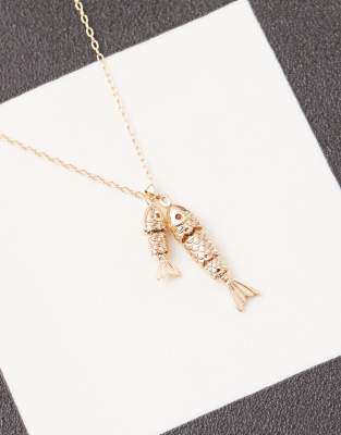 RECLAIMED VINTAGE FISH PENDANT NECKLACE 