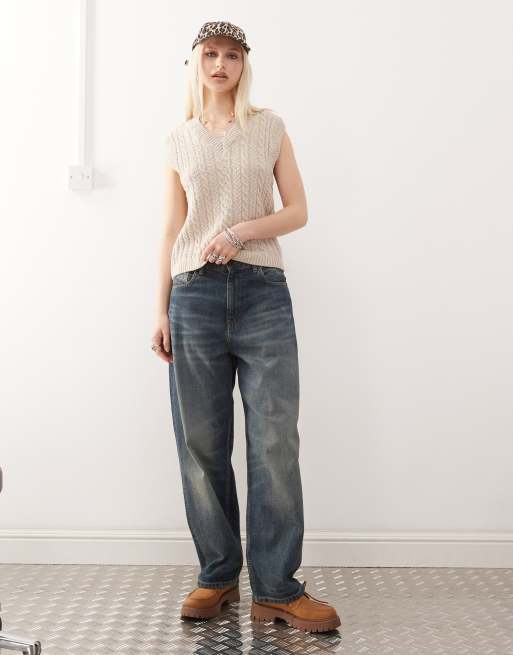 Reclaimed Vintage fisherman cable tank in oatmeal 