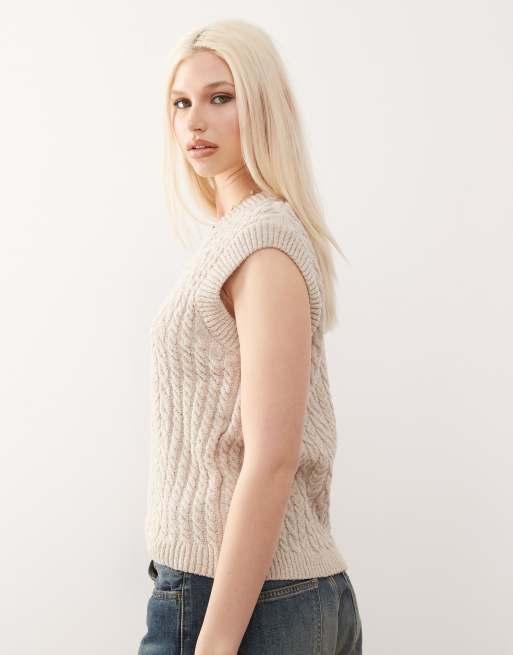 Reclaimed Vintage fisherman cable tank in oatmeal 