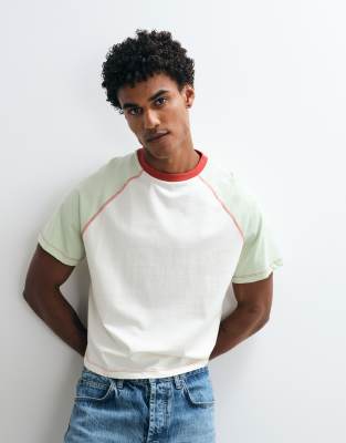 Reclaimed Vintage Fitted Color Block Raglan T-shirt In Multi