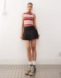 [Reclaimed Vintage] Reclaimed Vintage flippy mini skirt with godets in black 12 black