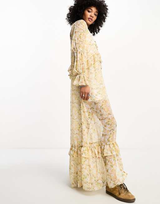 Floaty long hot sale sleeve dress