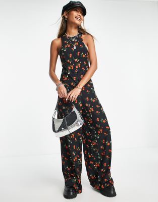 Reclaimed Vintage floral jumpsuit in black