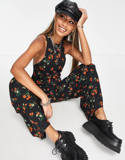 Reclaimed Vintage floral jumpsuit in black ASOS