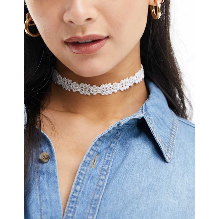 White thin choker deals
