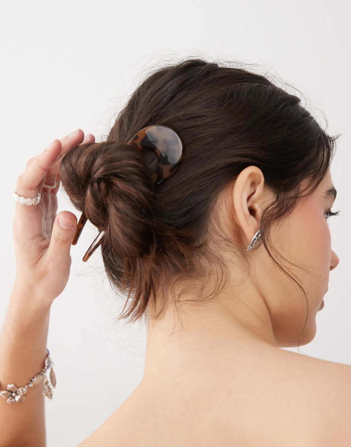 Reclaimed Vintage french hair pin in torte