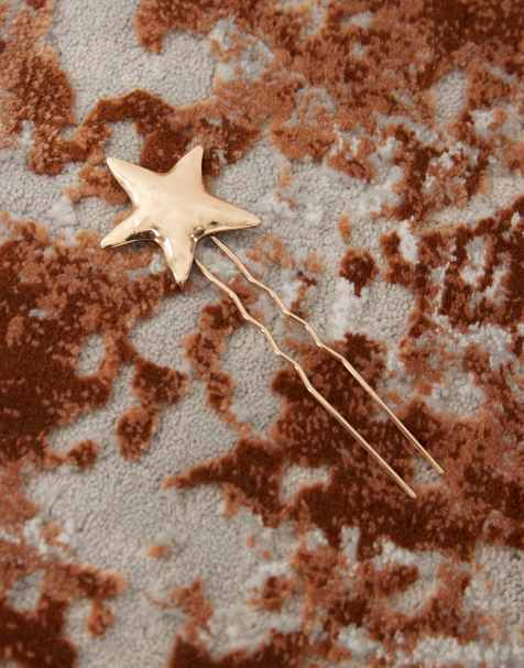 Reclaimed Vintage french hair pin with star in gold
