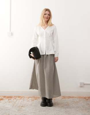 Reclaimed Vintage Full Circle Skirt With Dropped Waist In Gray