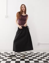Reclaimed Vintage midi skirt in polka dot print