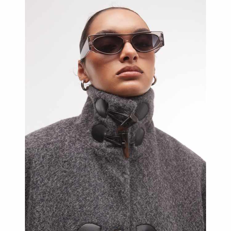 Reclaimed Vintage funnel neck boxy toggle detail jacket in brushed