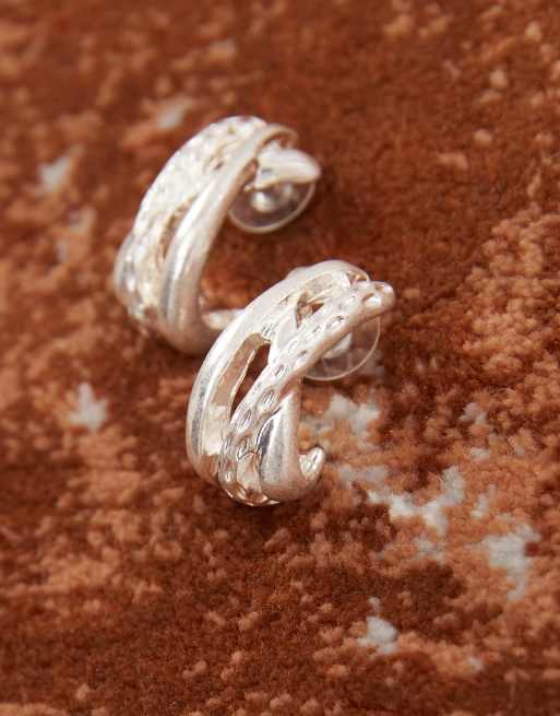 Reclaimed Vintage - Gedraaide oorbellen in zilver