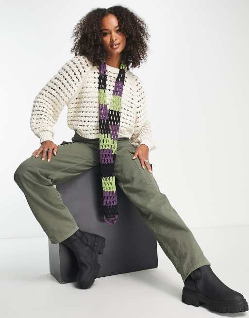 Reclaimed Vintage - Gehaakte skinny sjaal in multi, 2 van 4