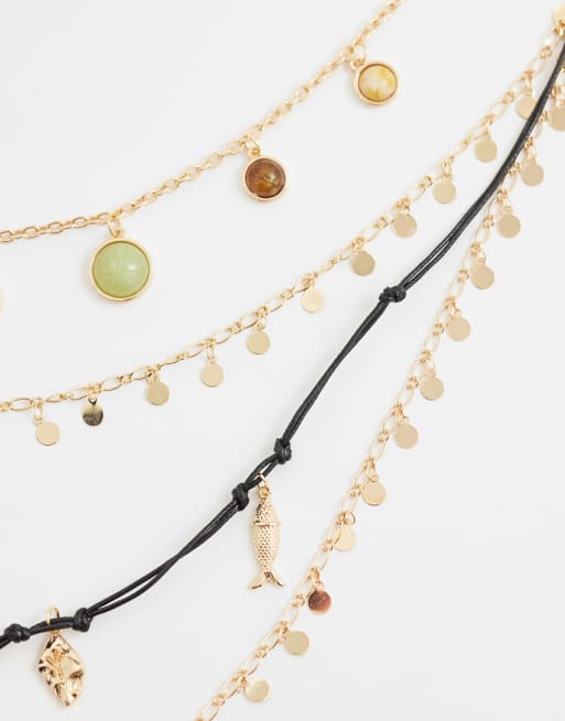 Reclaimed Vintage gelaagde ketting in multi, 4 van 4