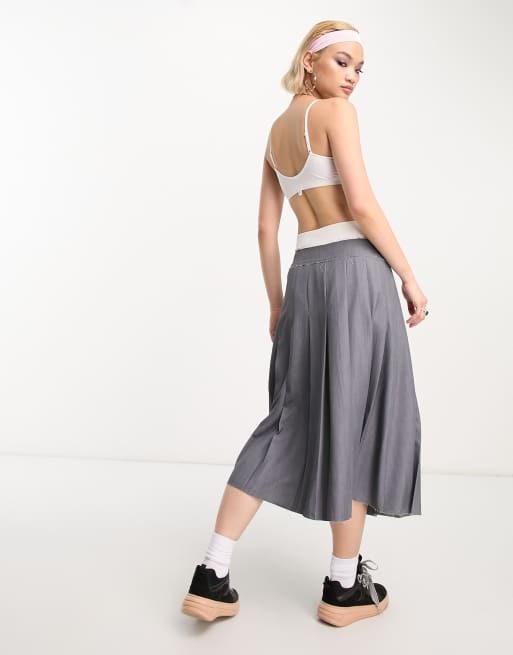 Grey pleated skirt 60 shop