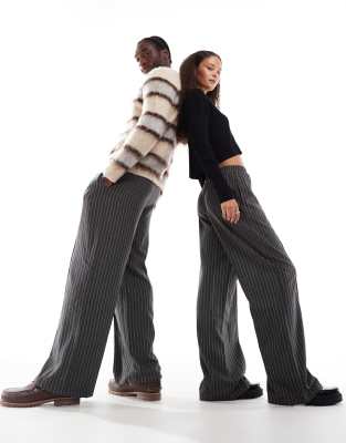 Reclaimed Vintage Genderless Stripe Pants-black